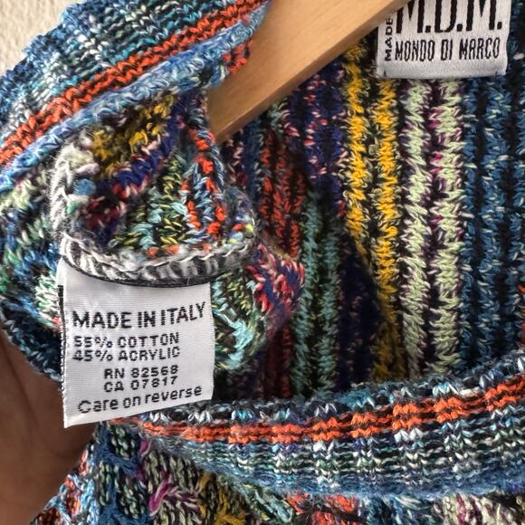 Vintage Mondo di Marco M.D.M Mens Sweater Abstract Made in Italy Sz LARGE (52) - Picture 12 of 13